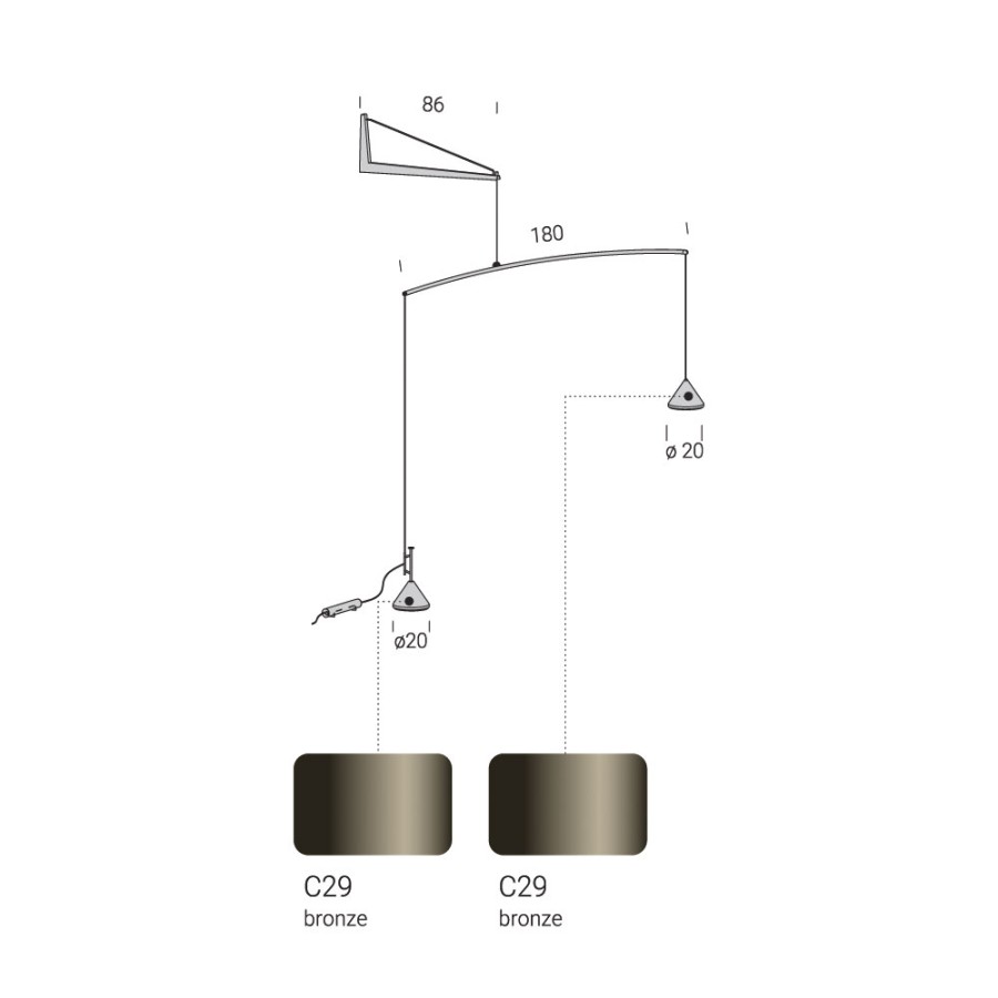 Venditore Lampada Extendo 01/Contrappeso Shop Forma Design Best