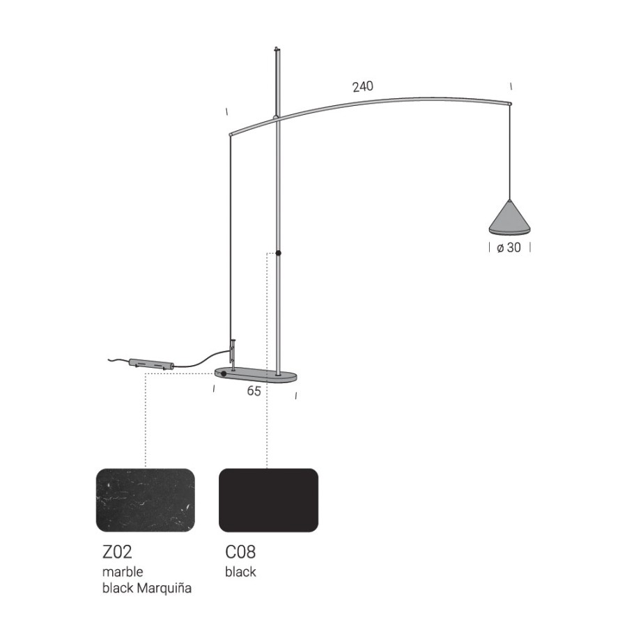 Venditore Lampada Extendo 03/Contrappeso Shop Forma Design New